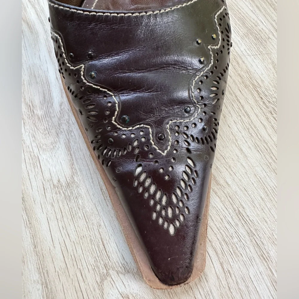 Chocolate Brown Western Sexy Boho Ankle Wrap Sandals by Jorge-Juan ~ 40.5